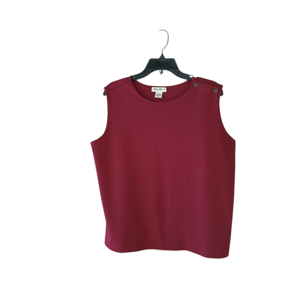 Eddie Bauer Cranberry Red Crew Neck Polyester Blend Tank Top XL